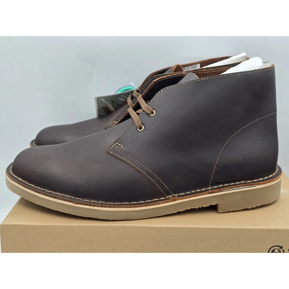 Man's Boots Clarks Bushacre 3 - Sz‎ 11.5 W WIDE Beeswax Brown 53528 NIB